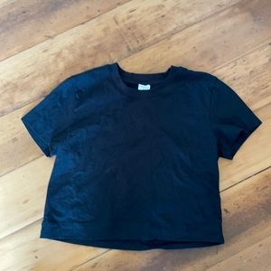 Wilfred Free Black Short Sleeve Cropped Shirt